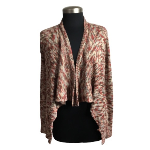 Skies Are Blue Darcey Spacedye Draped Cardigan Brown Multicolor Size Small - Picture 1 of 6